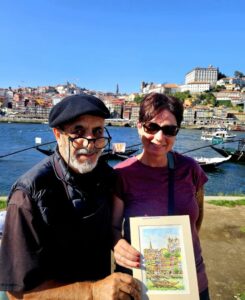 Jodi with an artists in Porto Portugal
