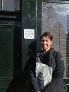 Jodi in front of the Anne Frank House
